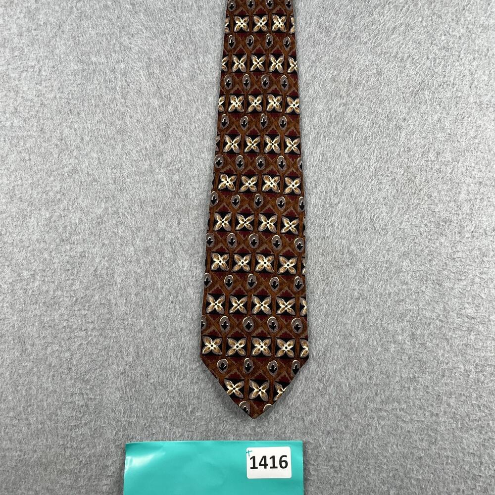 Robert Talbot Studio Necktie Tie Flower Geometric Silk USA
